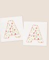 Square stickers for initial baptisms airplane flowers