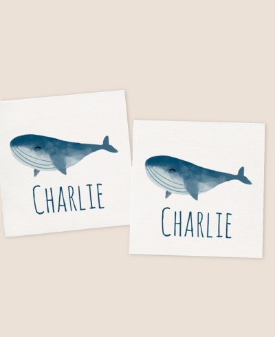 Autocollants carrés pour les baptêmes de baleines de l’océan