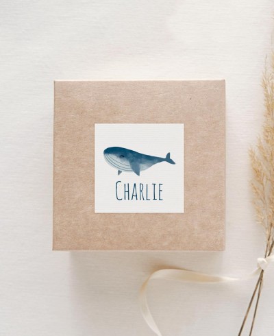 Stickers pour cadeaux de baptême marinera océano
