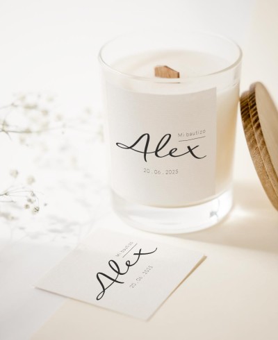 Autocollants pour détails typographiques de baptême avec des fleurs