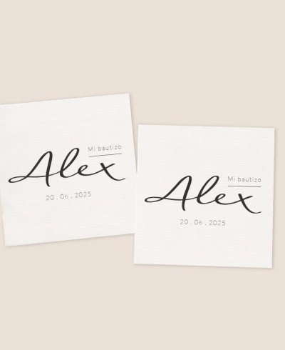 Autocollants carrés pour baptêmes de marguerites typographiques