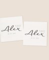 Autocollants carrés pour baptêmes de marguerites typographiques