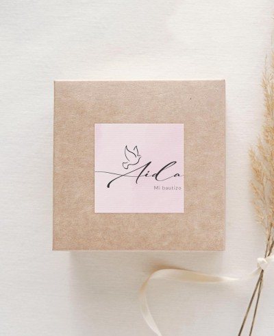 Aufkleber für Taufgeschenke Aquarell Mädchen