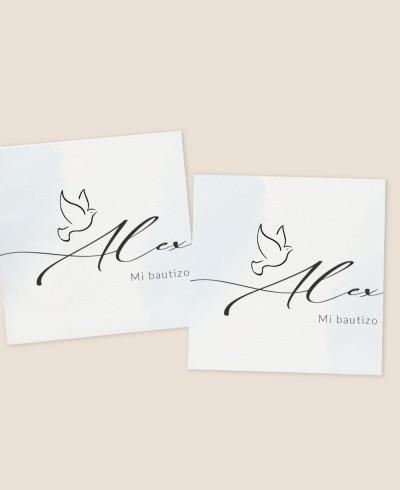 Square stickers for pigeon baptisms boy