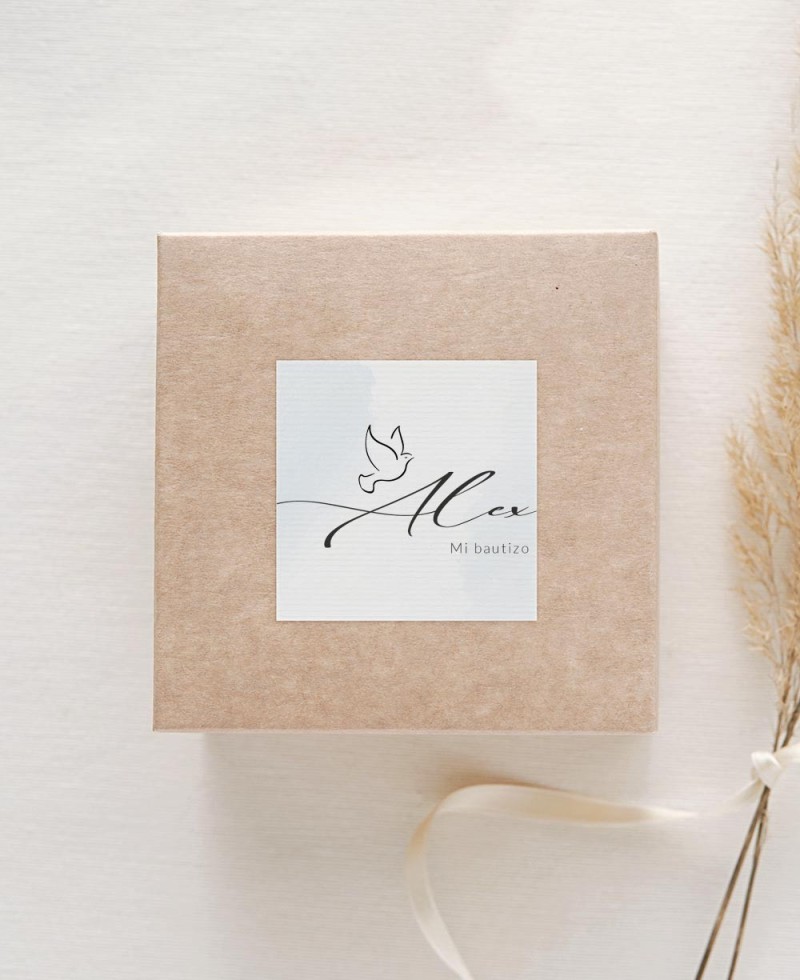 Adhesivos para regalos de bautizo acuarela niño Adhesivos para regalos de bautizo acuarela niño