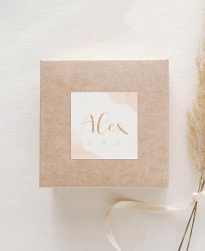 Adhesivos para regalos de bautizo clásica acuarela