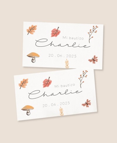 Rectangular stickers for baptism gifts wheat meadow