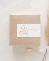Autocollants rectangulaires pour les détails du baptême initial fleurs