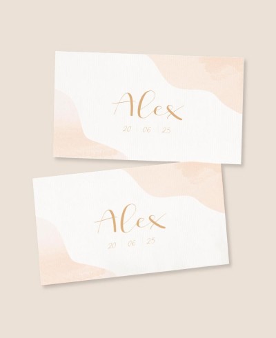 Autocollants rectangulaires pour cadeaux de baptême classiques à l’aquarelle