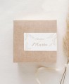 Pegatinas rectangulares para detalles de bautizos clásica botánica