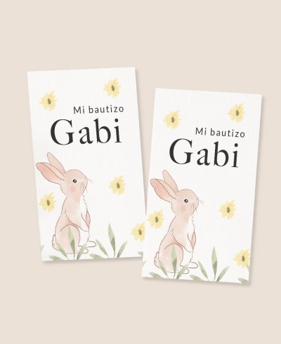 Autocollants rectangulaires pour les cadeaux de baptême animaux de terrain