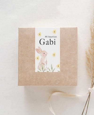Autocollants rectangulaires pour détails de baptême, animaux, forêt