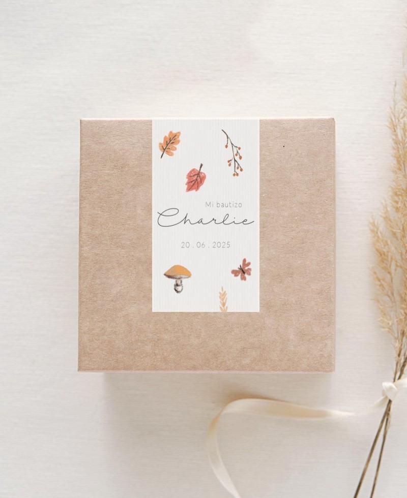 Rectangular stickers for baptism details autumn meadow Rectangular stickers for baptism details autumn meadow