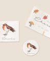 Formate Aufkleber für die Vogeltaufe im Herbst Details