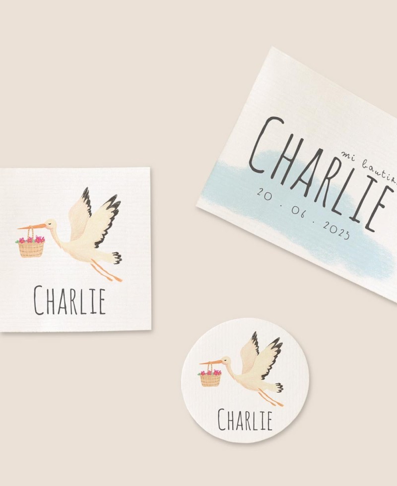 Formatos pegatinas para detalles de bautizo cigüeña cielo Formatos pegatinas para detalles de bautizo cigüeña cielo