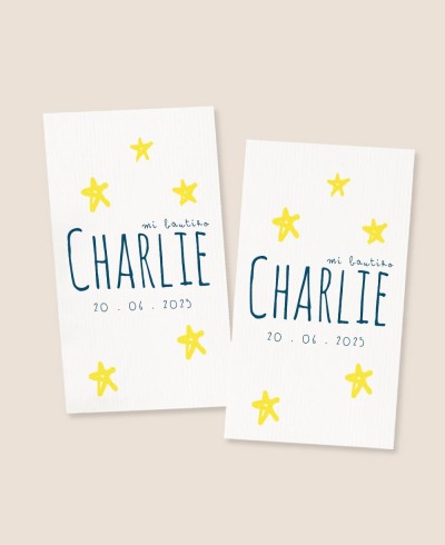 Adhesivos rectangulares para regalos de bautizo marinera