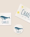 Formats stickers for baptism details marinera océano