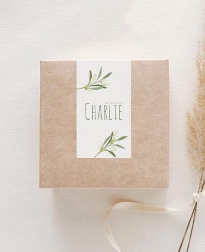 Rectangular stickers for olive baptism details