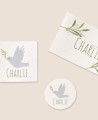 Sticker formats for botanical baptism details olive tree