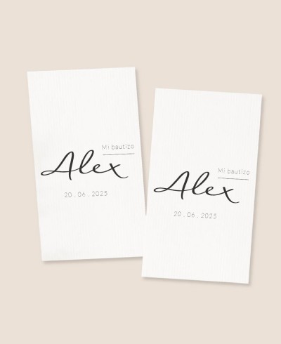 Autocollants rectangulaires pour cadeaux de baptême typographiques