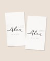 Autocollants rectangulaires pour cadeaux de baptême typographiques