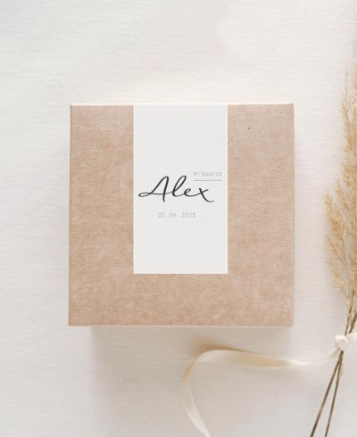 Autocollants rectangulaires pour les détails typographiques du baptême