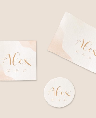 Formats autocollants pour les détails du baptême nu aquarelle