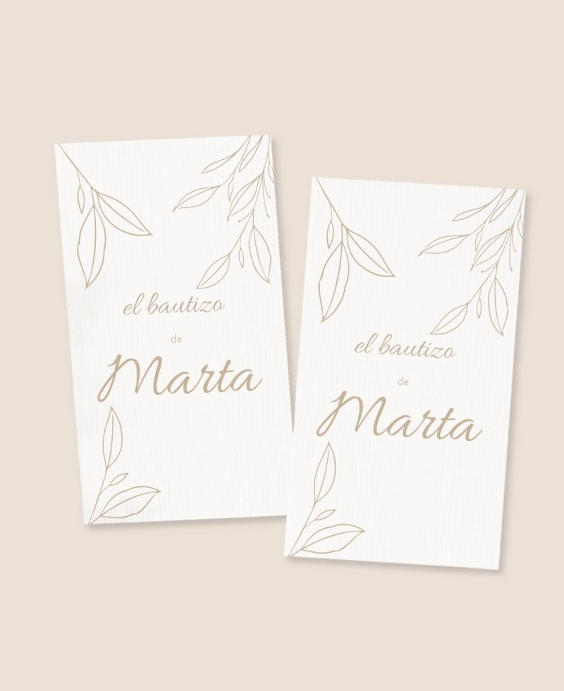 Adhesivos rectangulares para regalos de bautizo clásica botánica Adhesivos rectangulares para regalos de bautizo clásica botánica