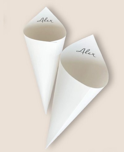 Cones de goma para batismos tipográficos