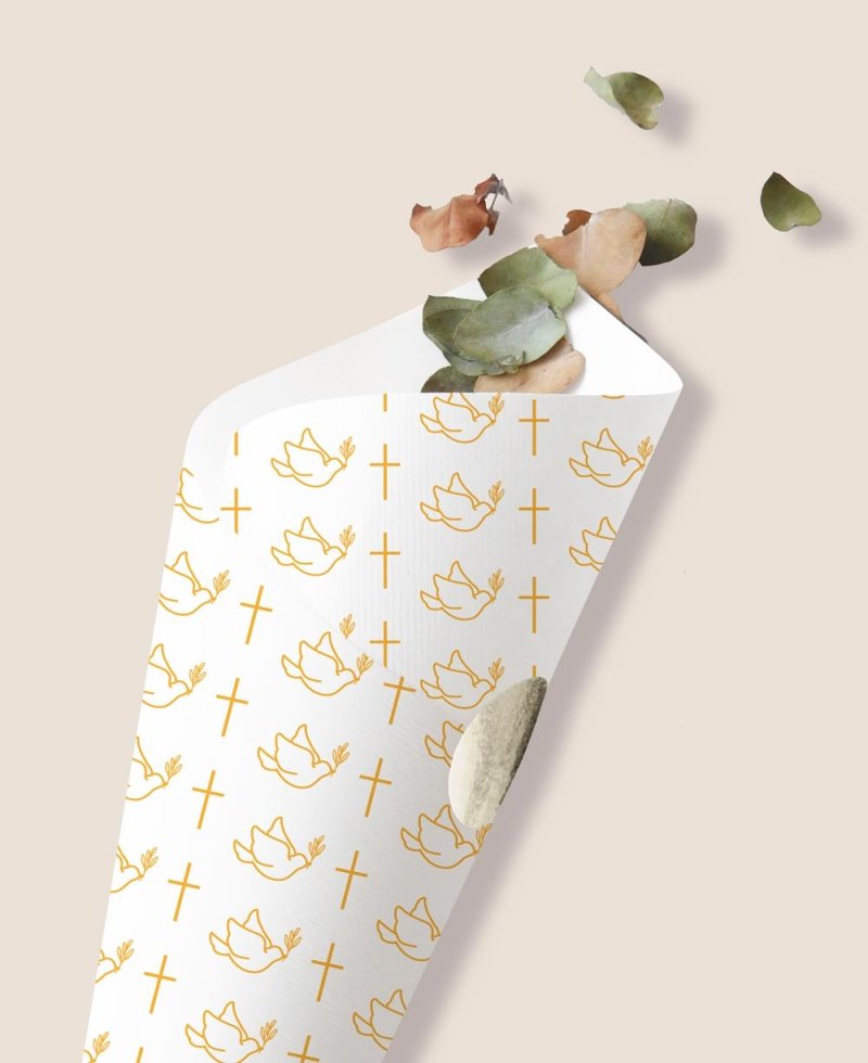 Conos de gominolas para bautizos clásica paloma Conos de gominolas para bautizos clásica paloma