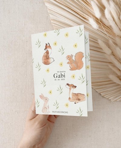 Copertina grazie battesimo animali foresta