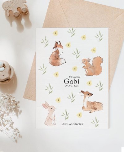 Copertina di ringraziamento per il battesimo degli animali