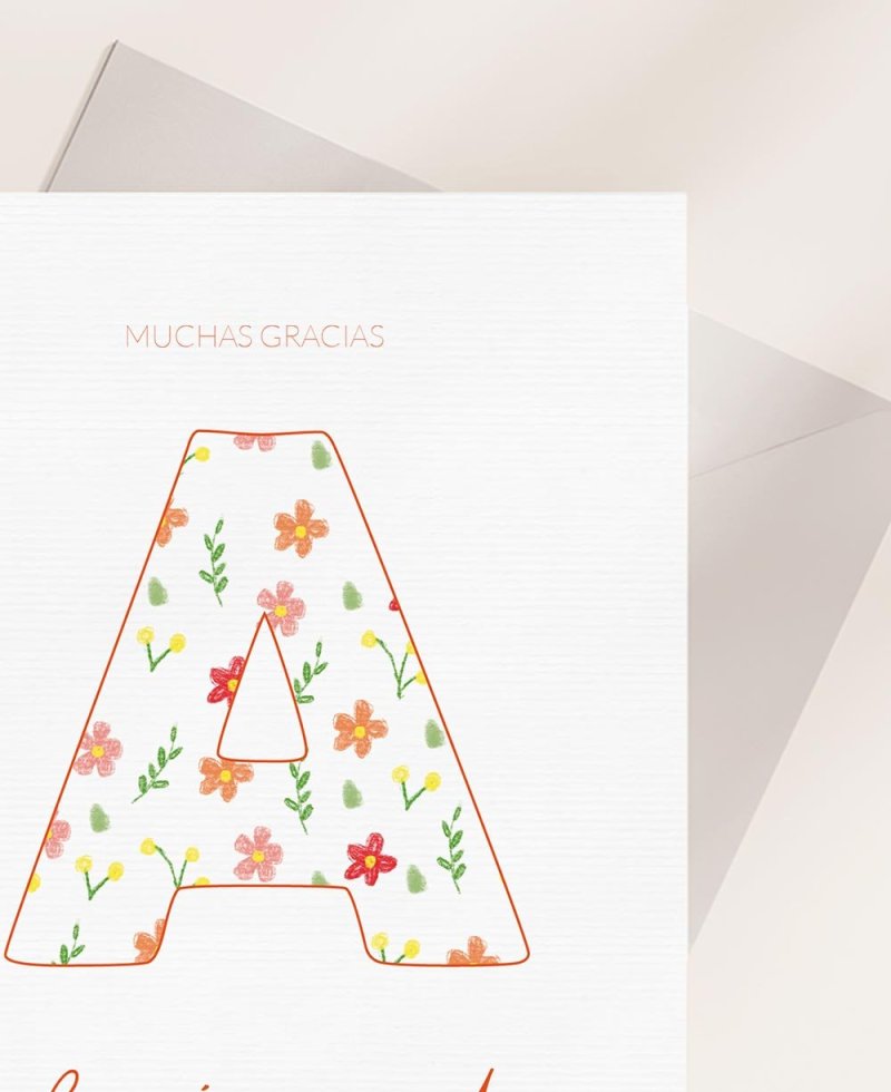 Zoom Rappel Merci Baptême Initial Fleurs Zoom Rappel Merci Baptême Initial Fleurs