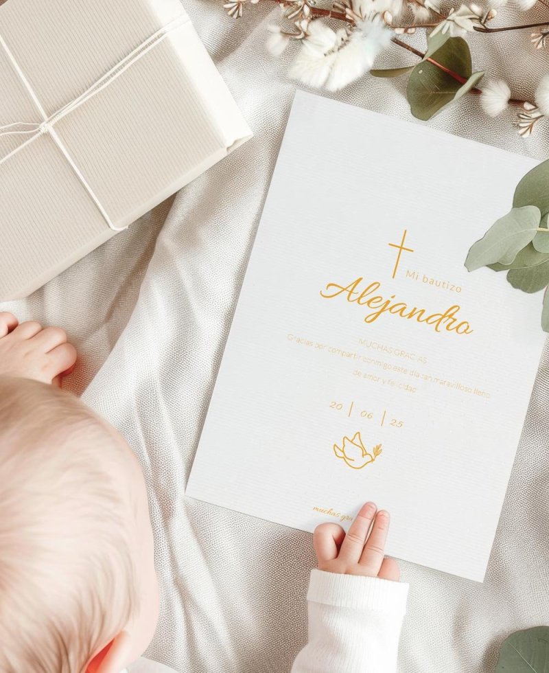 Classic dove christening thank you cover Classic dove christening thank you cover