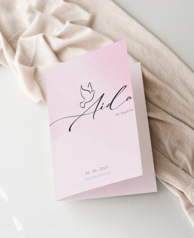 Couverture merci aquarelle baptême fille