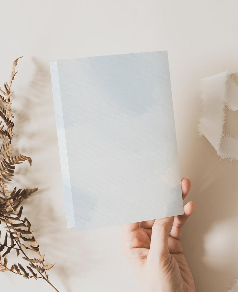 Blaues Aquarell Diptychon Erinnerung zurück Blaues Aquarell Diptychon Erinnerung zurück