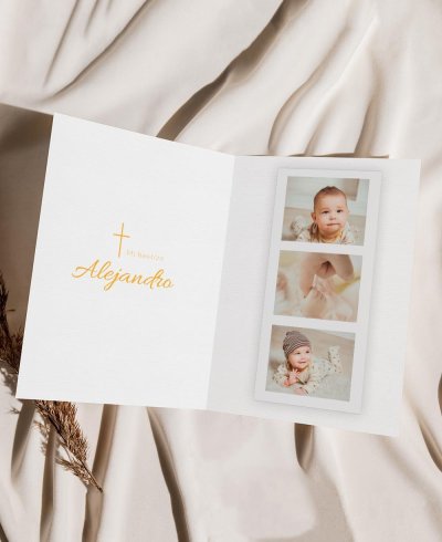 Interior recordatorios para bautizos clásica fotos