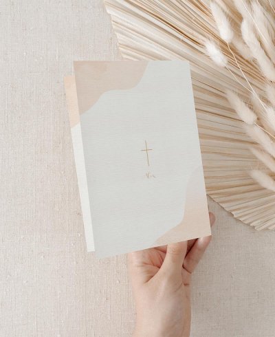 Trasera recordatorio díptico clásica acuarela