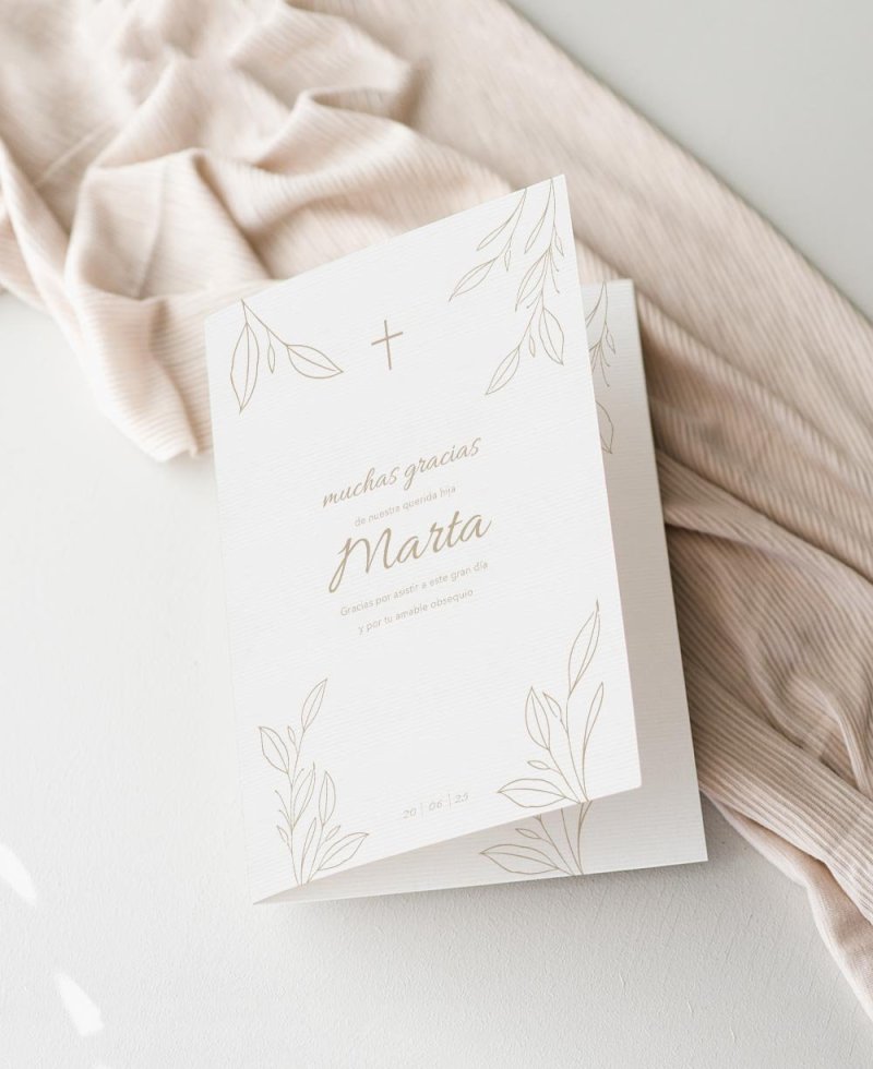 Classic olive tree baptism thank you cover