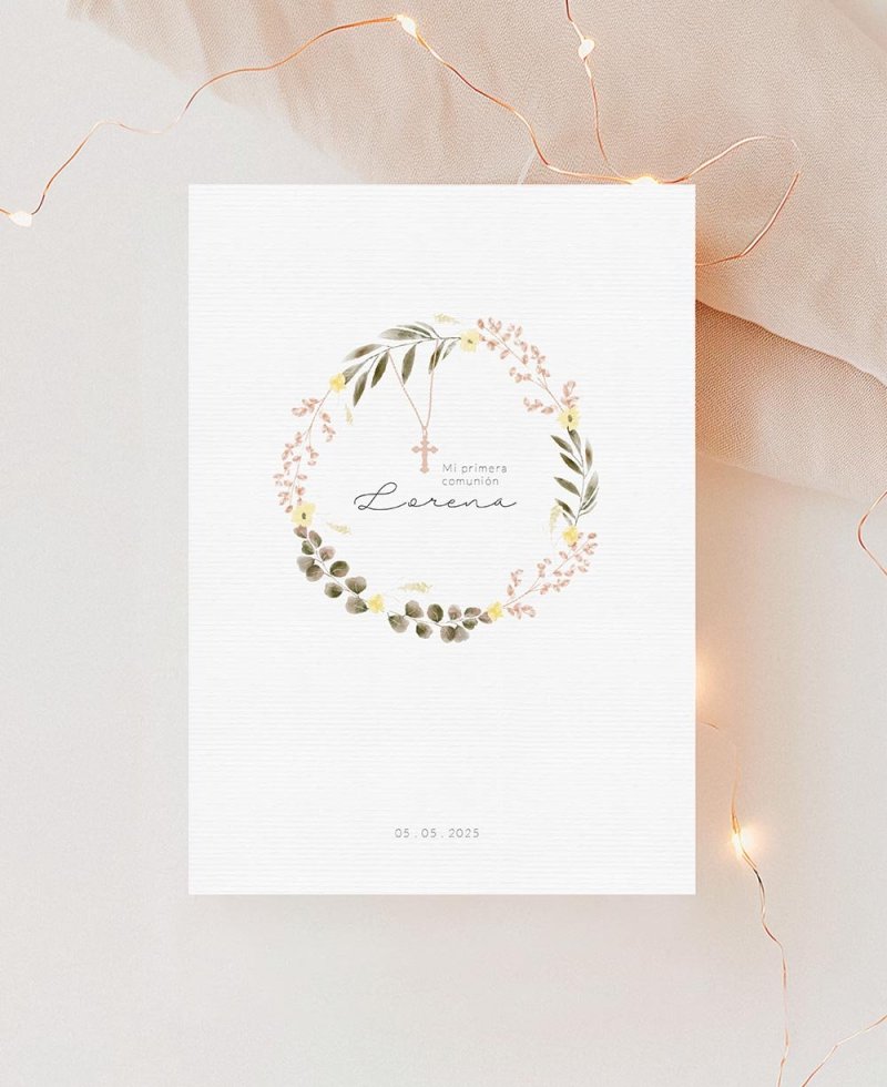 Invitation pour les fleurs de communion botanique Invitation pour les fleurs de communion botanique