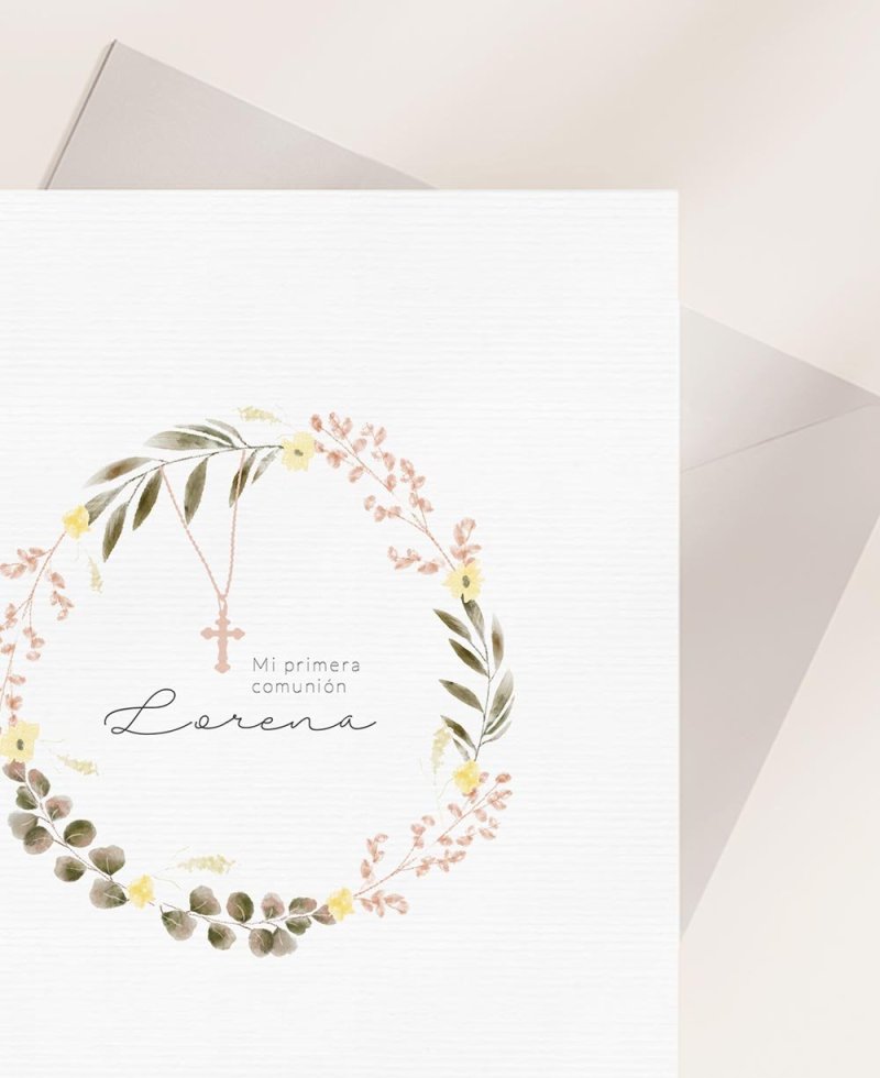 Invito Zoom per comunioni, croce e fiori Invito Zoom per comunioni, croce e fiori