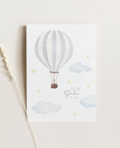 Einladung zur Kommunion mit dem Heißluftballon