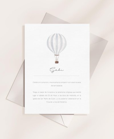 Invitaciones para la primera comunion bonitas cielo nubes