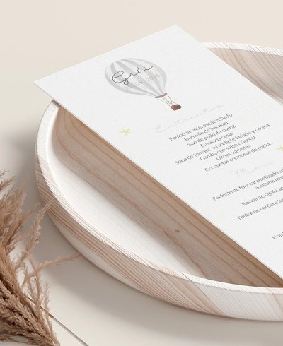 Menu de zoom para um elegante balão de primeira comunhão