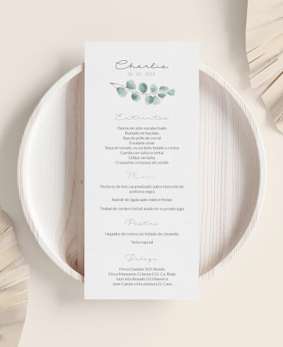 Menu de communion à l’eucalyptus
