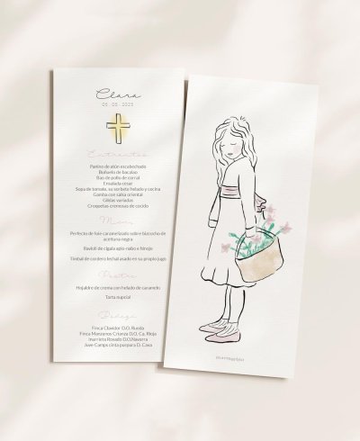 Chiaro menu di comunione ai frutti di mare per ragazze