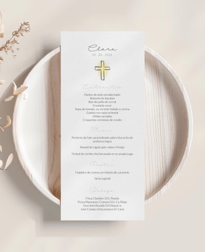 Pesce comunione menu ragazza ritratto