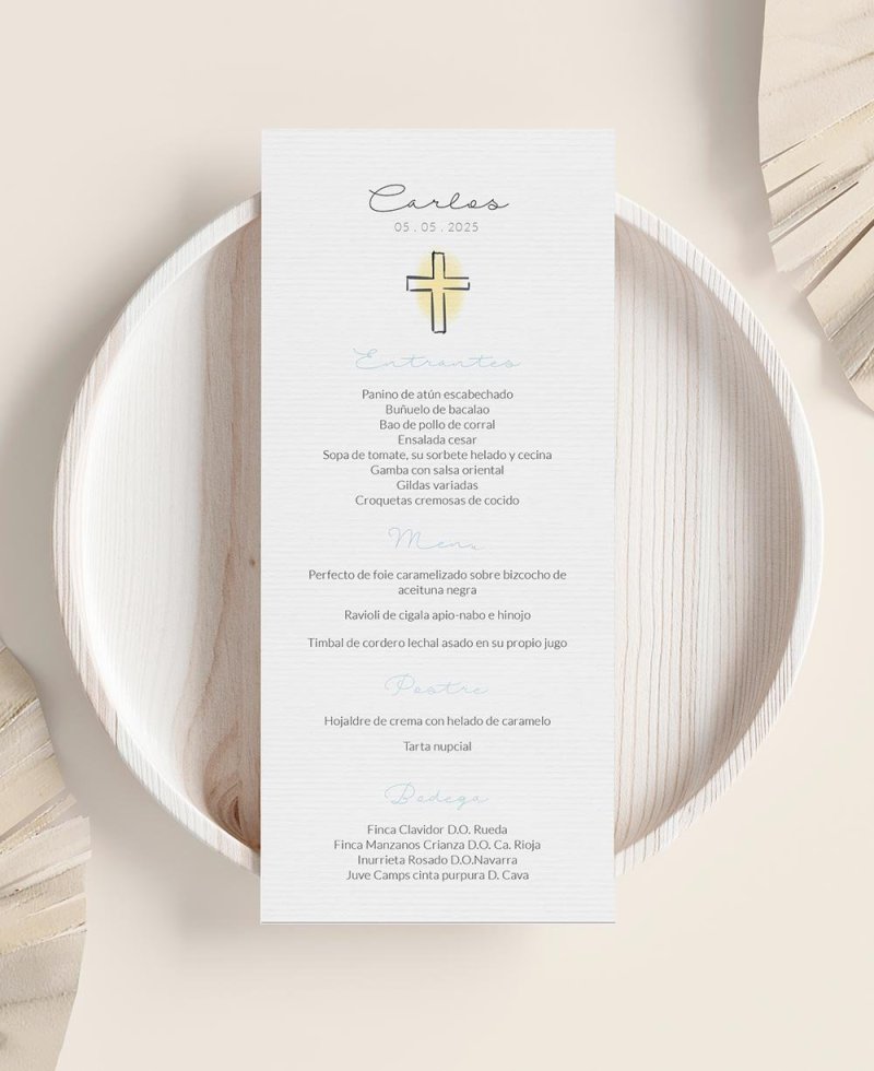 Fruits de mer Communion Menu Portrait d’enfant Fruits de mer Communion Menu Portrait d’enfant