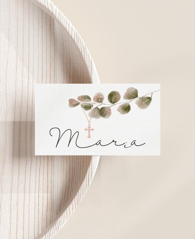 Marque-pages pour communions, croix et fleurs