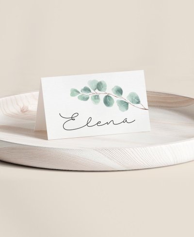 Espace réservé plié pour la collection de communion eucalyptus